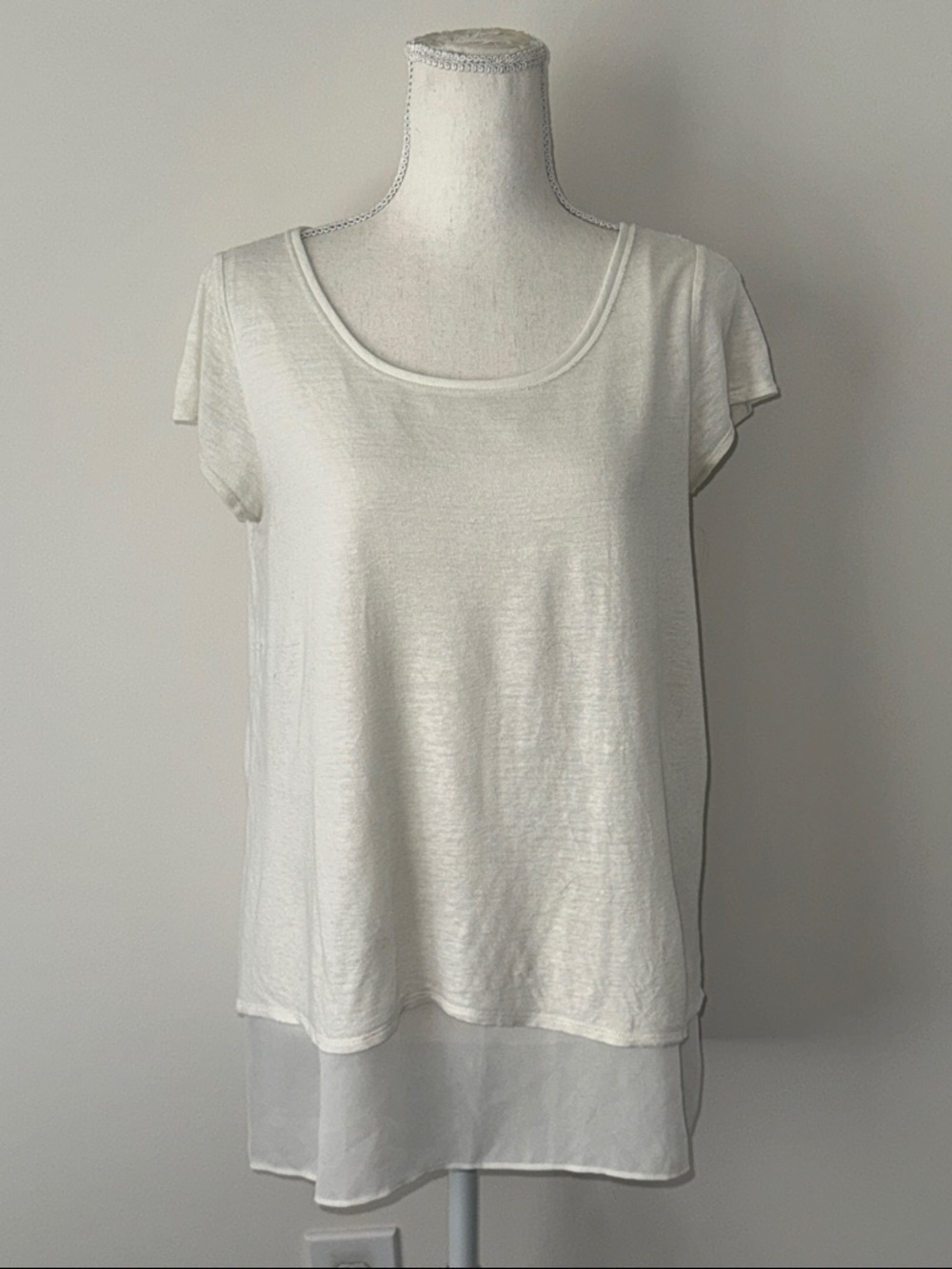 Lucky Brand Scoop Neck Double Layer Top Size Small
